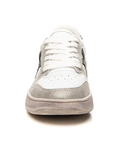 SNEAKERS LEGIT 106 IN PELLE BIANCA CON DETTAGLI ARGENTO E FUXIA